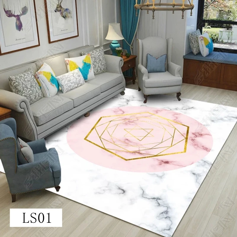 

Net red marble geometric pattern Nordic style living room carpet bedroom simple household carpet
