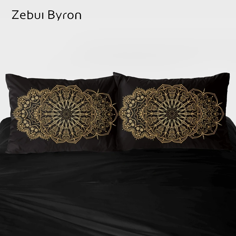 

2 PCS Pillowcase 45x45/70x70/80x80,3D Pillow Case Custom,Decorative Pillow Cover Bedding luxury black golden ,drop ship