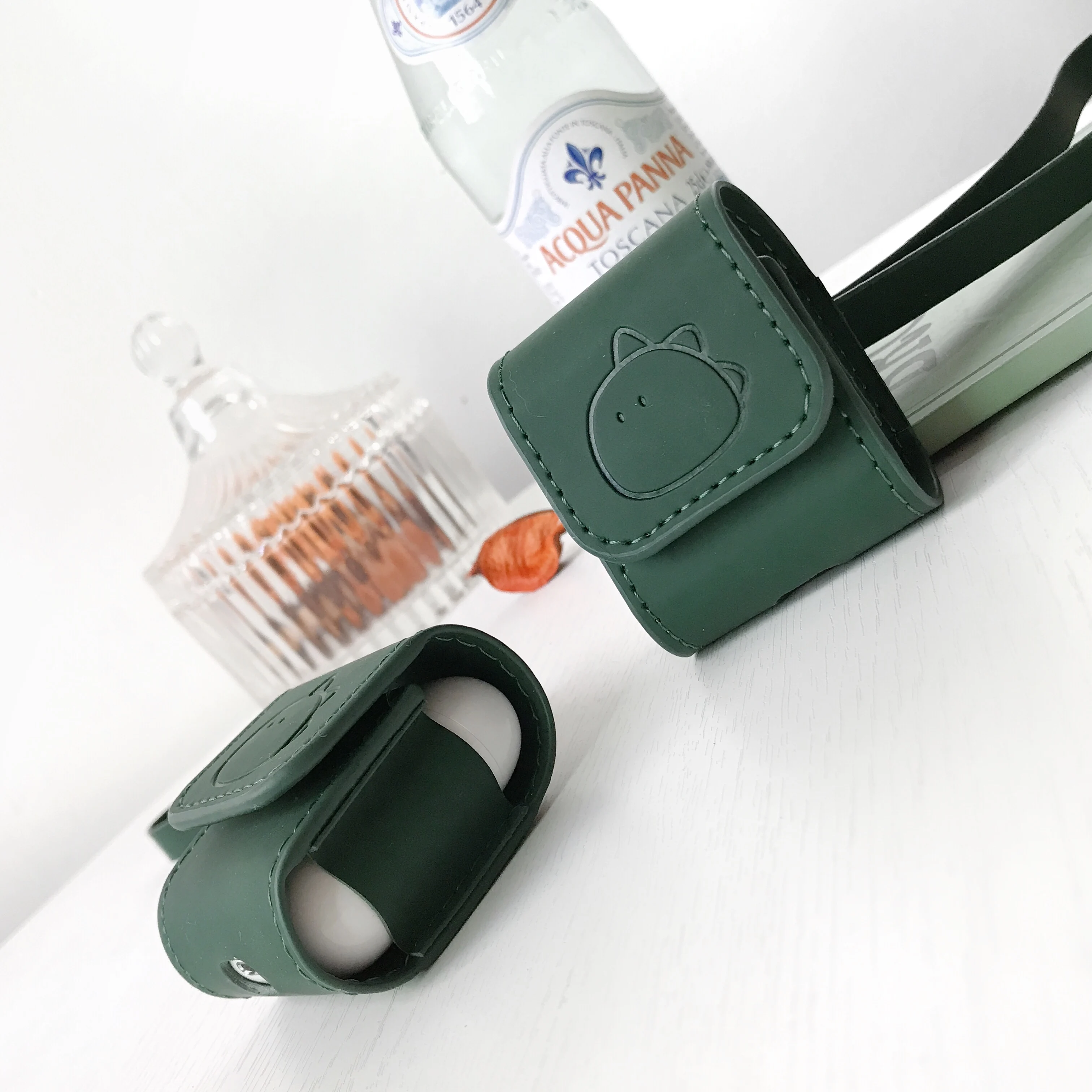 

Luxury leather Bag For Apple AirPods Bluetooth Wireless Earphone Leather Case Cover For Air Pods 1 2 Cover Charging Box Cases