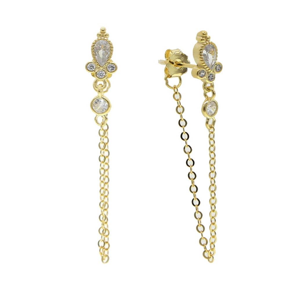 

Fashion Retro Long Earring Chain 2020 Delicate 100% 925 Silver Push Back Long Chain Earrings For Women Wholesale Dangle Earrings