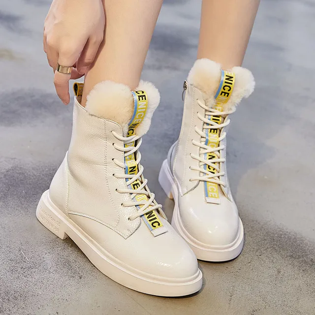 US $28.79 SWYIVY Winter Shoes Sneakers Women White Snow Boots Women 2019 Fashion Short Plush Womens Ankle Boo