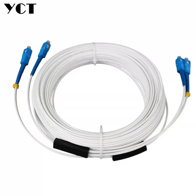 야외 광섬유 점퍼 드롭 케이블, SM SC 3 스틸, 화이트, 블랙, dx ftth 패치 코드, 싱글 모드, 2 코어, 10M20M30M50M60M100M150M