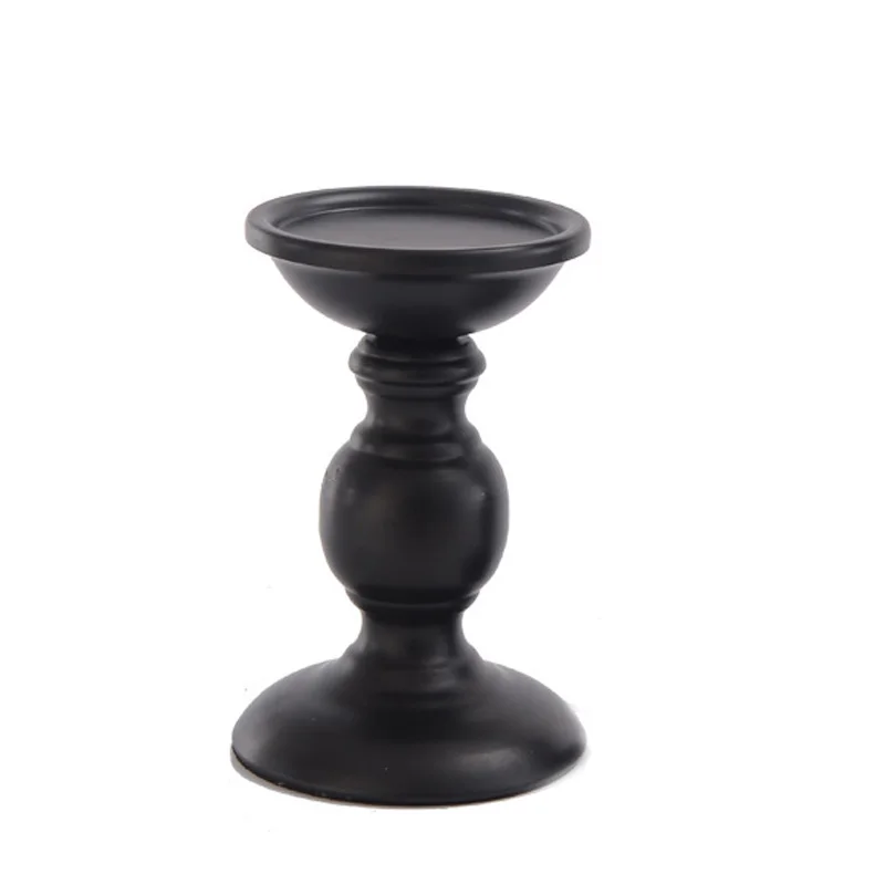 Черный подсвечник из кованого железа ручной работы подсвечник украшение дома искусство