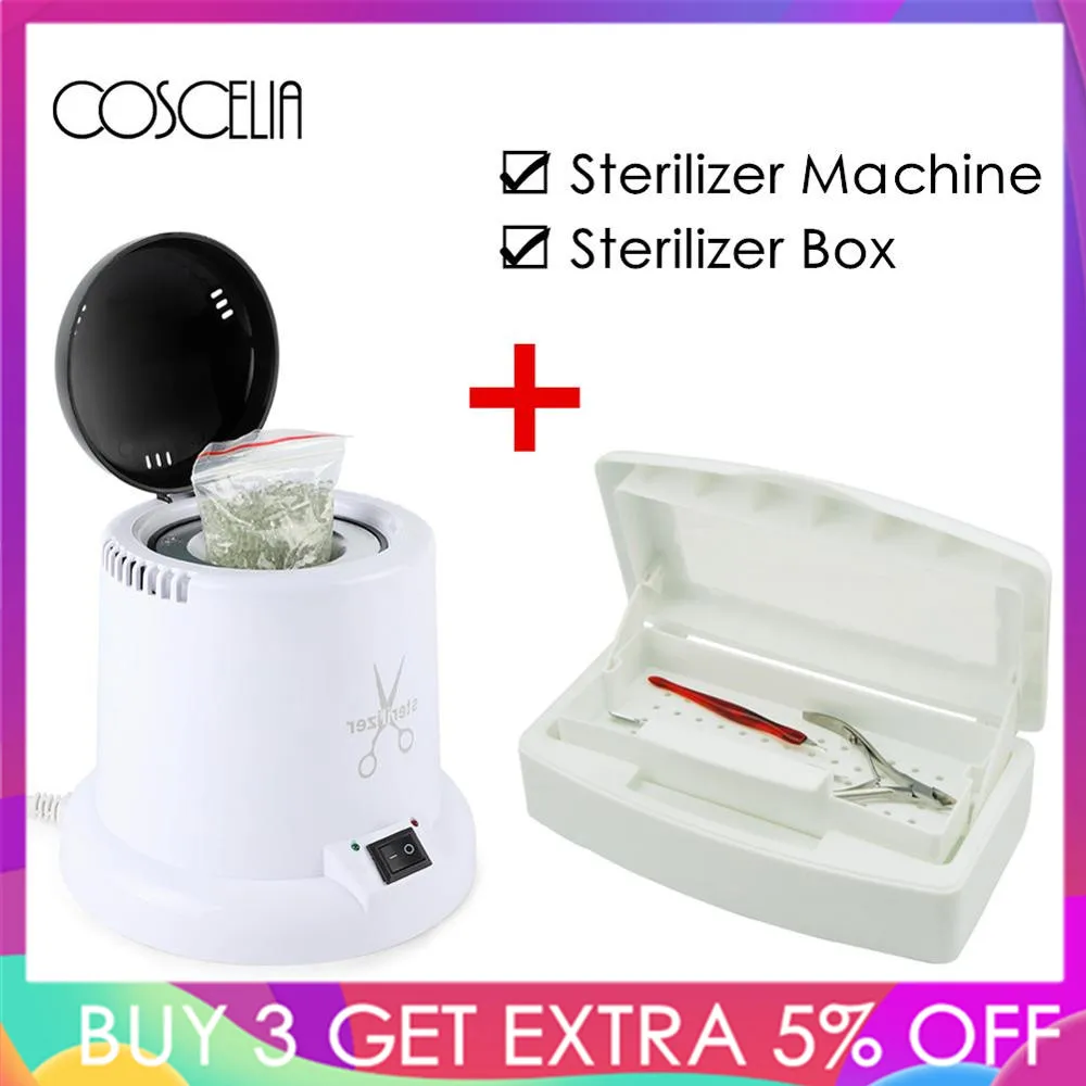 Baratos Salón de Arte de uñas herramienta de esterilización portátil manicura herramienta de uñas esterilizador de calor seco profesional caja de esterilizador de alta temperatura