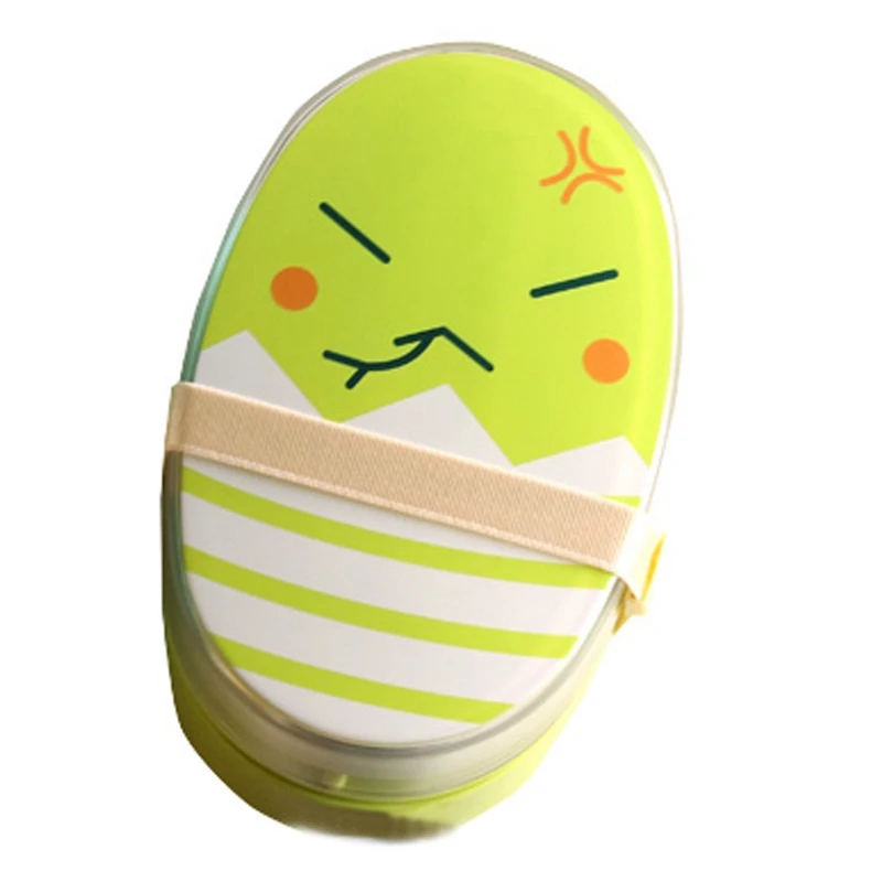 

700Ml Cartoon Healthy Lunch Box Cute Kids Microwave Oven Children Bento Boxes Lunchbox Green