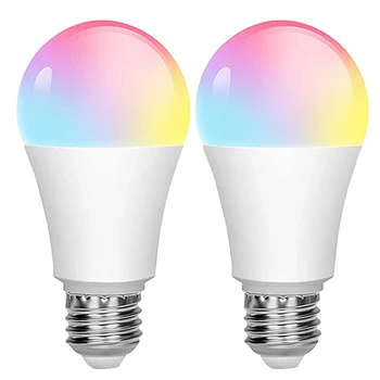 

2Pcs A21 Tuya Smart Wifi Bulb B22 1000Lm RGB 2700K to 6500K 10W Bulb Can Compatible Alexa Google Home
