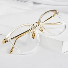 Прозрачные оправы для очков женские негабаритные Металлические Пластиковые очки мужские украшения прозрачные оптические оправы espejuelos de mujeres