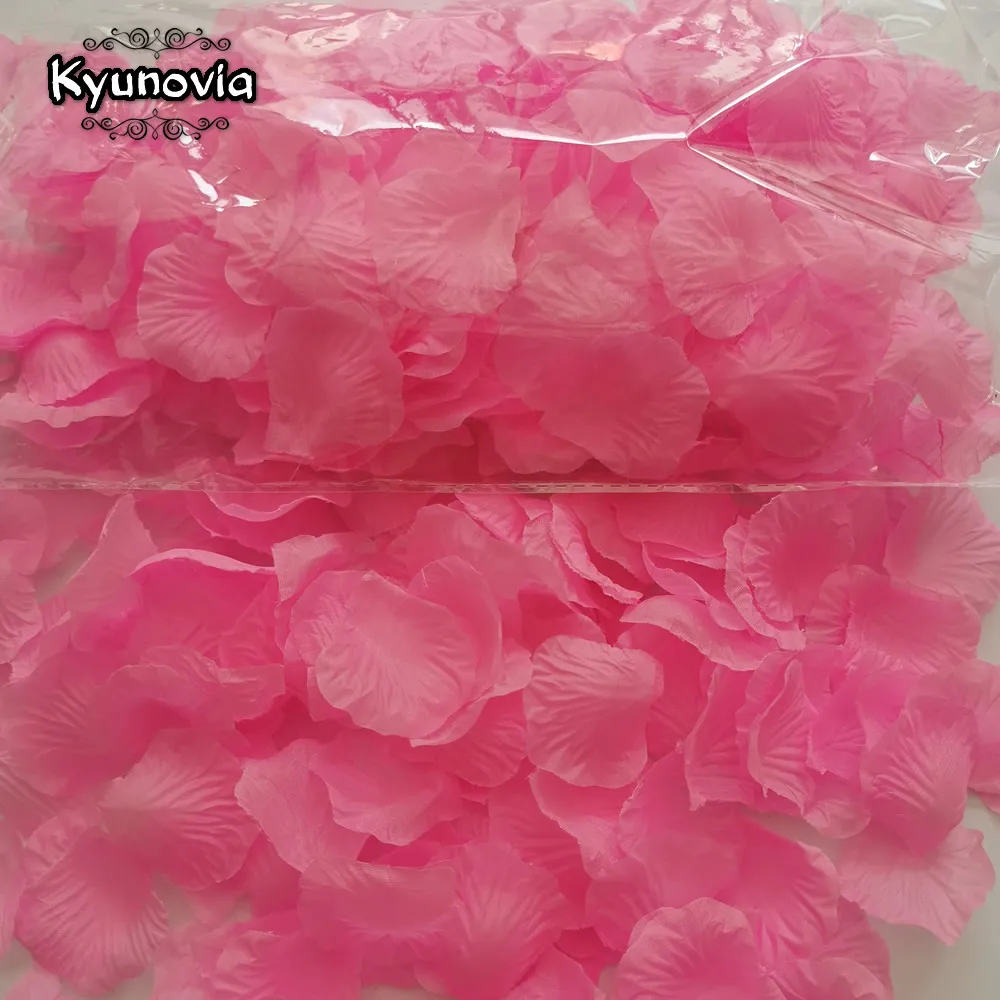 Kyunovia, 1000 шт, полиестовые лепестки роз, Petalos De Rosa, свадебные украшения, искусственная ткань, Свадебные лепестки роз BY42