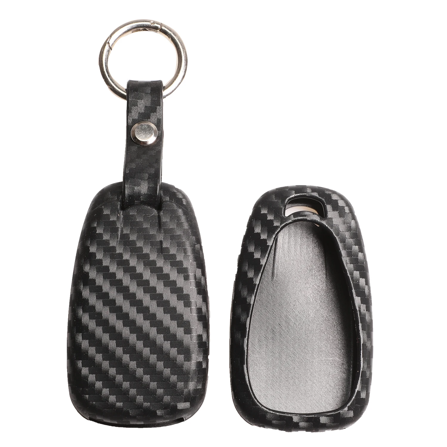 

jingyuqin Carbon Fiber Silica Gel Key Case Full-encircling For Chevrolet New Malibu XL Equinox Material Durability