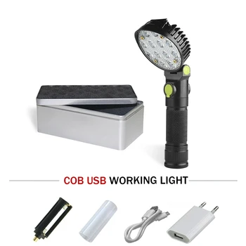 

18650 flashlight powerful 12 led COB flash light USB rechargeable battery waterproof torch Lanterna linterna zaklamp latarka