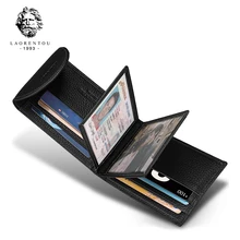 Laorentou для мужчин женские кошельки пояса из натуральной кожи водительские права держатель Винтаж повседневное клатч, кошелек, портмоне держателей карт