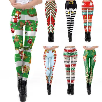 

Christmas Leggings For Women Lady Casual Elasticity Skinny Leggins Workout Printing Stretchy Pants leggings Mujer