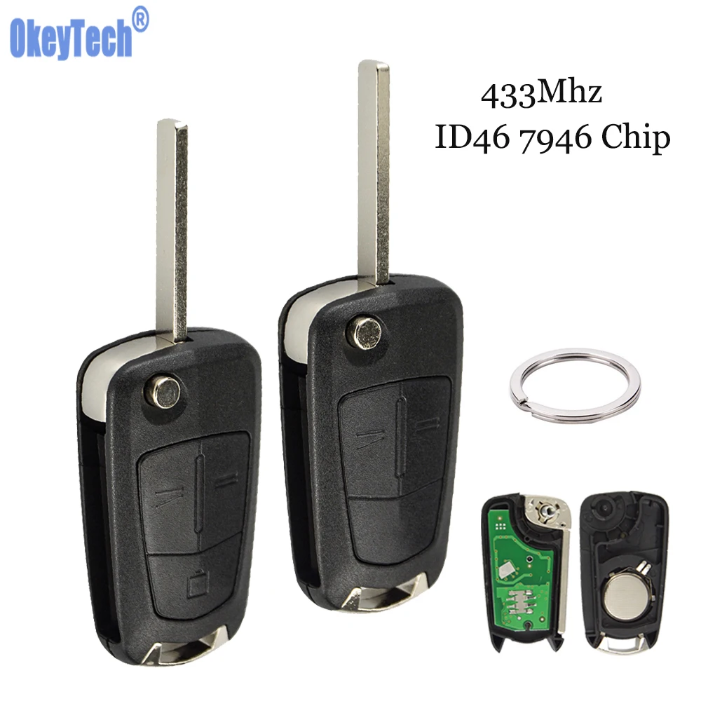OkeyTech For Vauxhall Opel Vectra C Remote Car Key Keyring Flip Folding