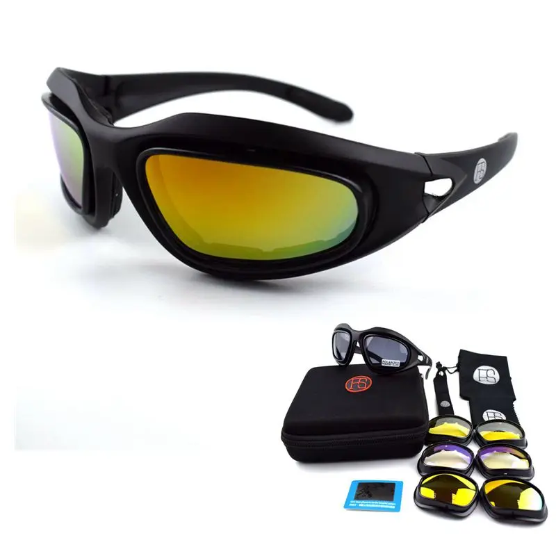 

C5 Tactical Goggles Army Goggles Men Military Sunglasses Airsoft 4 Lens Motorcycle Polarized Hiking Eyewear Glasses UV400