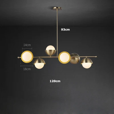 6light Арт-деко G9 светодиодный медный стеклянный подвесной светильник Pomosdern s. Подвесной светильник. Подвесной светильник для столовой - Цвет корпуса: 6light