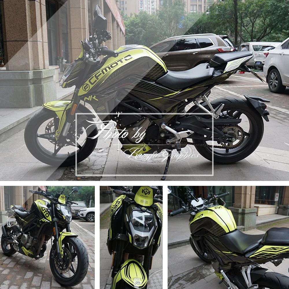 KUNGFU графика мотоцикл наклейка комплект винил клей стикеры автомобиля обертывания для CFMOTO 250 NK 250NK NK250, желтый