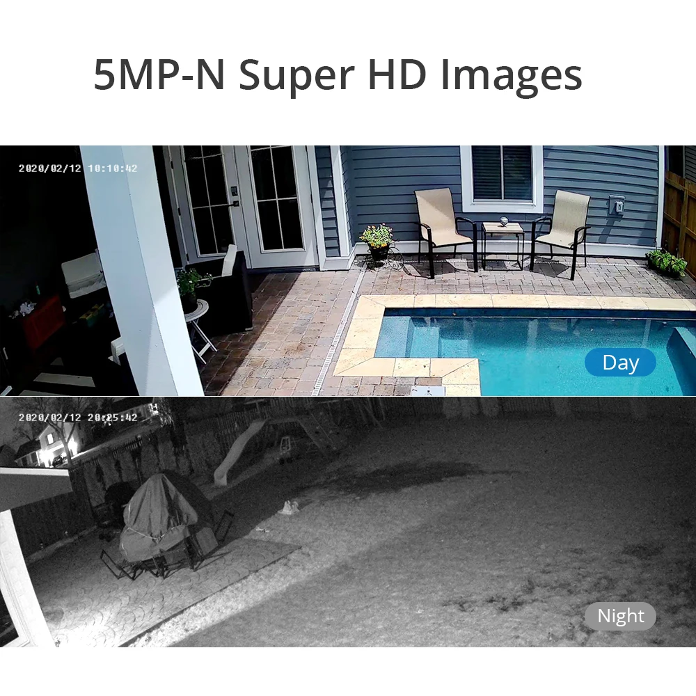 SANNCE 8CH 5MP-N HD H264+DVR Home Security Camera System 5MP Infrared Night Vision IP66 Outdoor AI Cameras Surveillance CCTV Kit