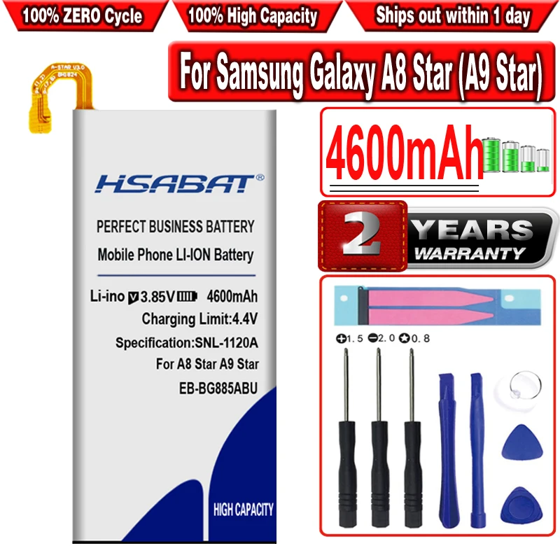 HSABAT 4600mAh EB-BG885ABU аккумулятор для Samsung Galaxy A8 Star (A9 Star) SM-G885F SM-G8850 SM-G885Y | Мобильные