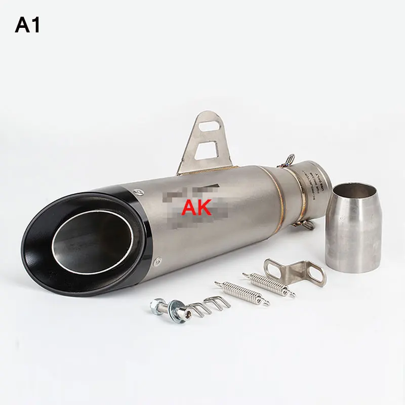 A1 51mm Echappement Escape Moto Akrapovic выхлопная труба мотоцикла Slin на трубе Кроссовый глушитель питбайк скутер для trk 502 msx 125 MT07 ATV - Цвет: A1 51mm