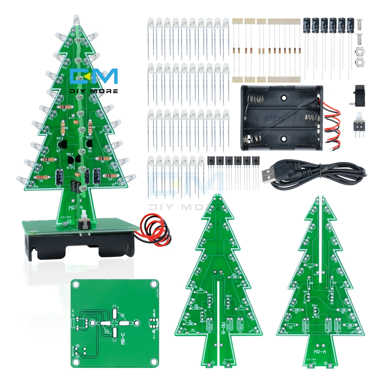 3D Рождественская елка 7 цветов светильник Flash СВЕТОДИОДНЫЙ схема Рождественские елки светодиодный Diy комплект электронный модуль платы блока программного управления DC 4,5 V-5 V
