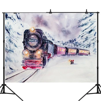

Lyavshi Merry Christmas Photography Background Polar Express Tree Snowflake Photo Xmas Decoration Backdrops Studio Props Booth