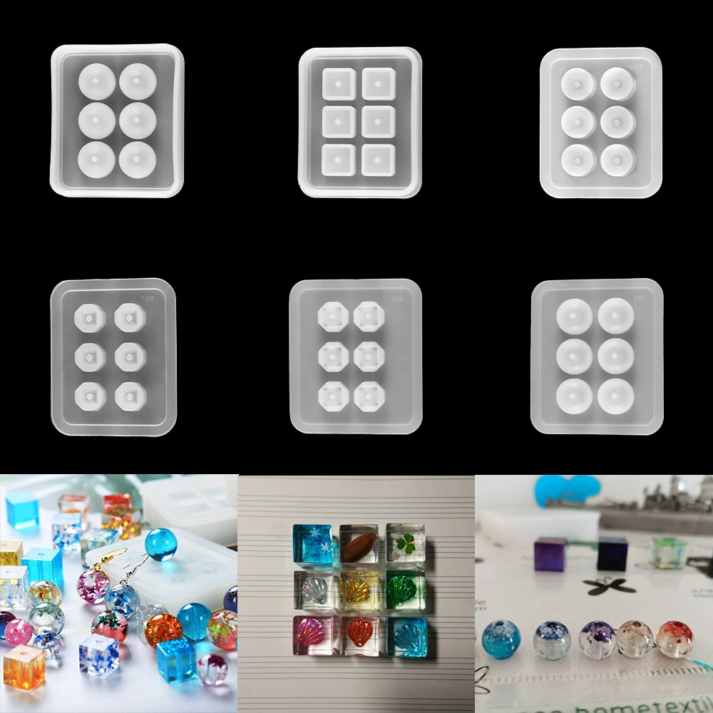 9mm 12mm 16mm Beads Silicone Mold-round Square Beads Resin Mold-bead  Bracelet Mold-bead Necklace Pendant Mold-epoxy Resin Molds for Jewelry 