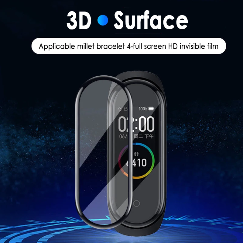 

3D Explosion-proof Curved Edge Protective Hydrogel Scratch-resistant Film Full Cover HD Screen Protector For Xiaomi Mi Band 4