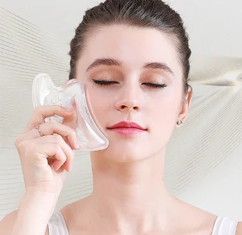 

JYtop Crystal Scraping Board Transparent Facial Cleansing Face Massage Dredge Meridians Face-lift Beauty