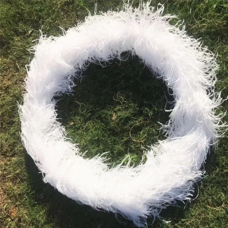 2 метра элегантный 10ply страусовый мех боа шаль зашифрованные страусиные перья для Свадебные украшения своими руками Шлейфы шарф планки
