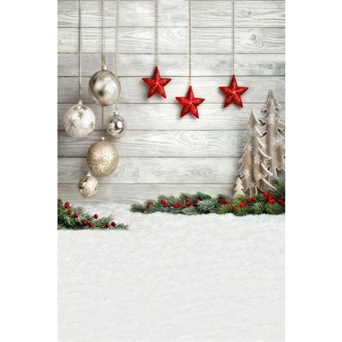 Laeacco Рождественские шары звезды гирлянда сцена дети фотографии фоны на заказ фотографические фоны для фотостудии - Цвет: NBK01529