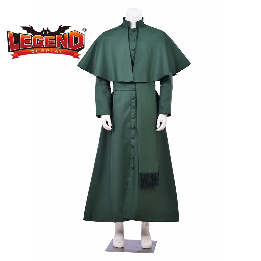 

Халат Римский зеленый жрец Cassock, одежда священника, средневековый ритуал, готический, колдун, халат для папы, косплей