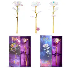 День Святого Валентина креативный подарок 24 к Золотая фольга розовая фольга покрытая розовым золотом роза длится навсегда любовь Свадебный декор любовник освещение Роза