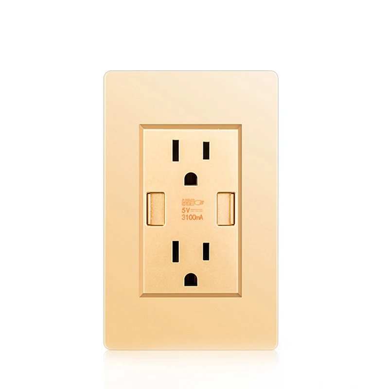 

Dual USB Wall Outlet Charger Port Socket High Speed with 15A Electrical Receptacles SEP99