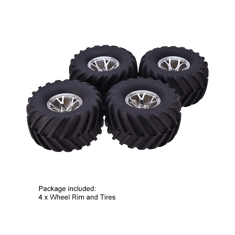 4x AUSTAR AX-3003 135mm Tyre Rubber Tire Wheel for 1/10 RC Bigfoot HSP HPI Car 