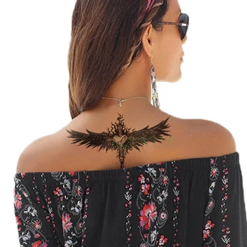 

Waterproof Temporary Tattoo Sticker skull sword black wings broken heart tatto flash tatoo fake tattoos for lady men women