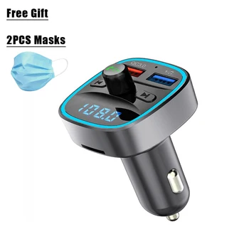 

T25S Car FM Transmitter Bluetooth 5.0 Wireless MP3 Player QC 3.0 Quick Charging Dual USB Hands Free Phone Call For All Car