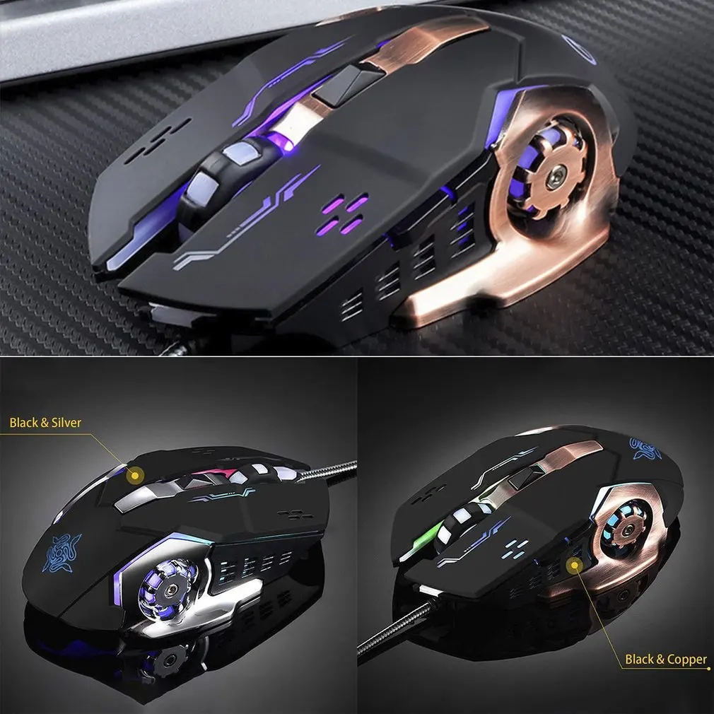 Эргономичная Механическая игровая мышь 3200 dpi 6 кнопок компьютерная мышь светящаяся USB Проводная мышь для ПК компьютера ноутбука