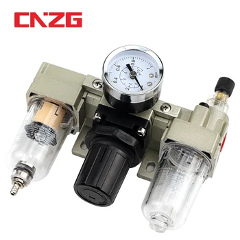 

AC2000-02 1/4"Pressure Regulator Gauge Air Compressor Filter Oil Moisture Separator For Water Filters Dehumidifier