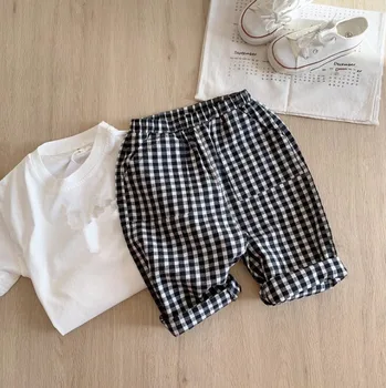 

2020 Hot Selling Baby Girls Boys Plaid Pants Summer Kids Girls Pants 2-7 Years