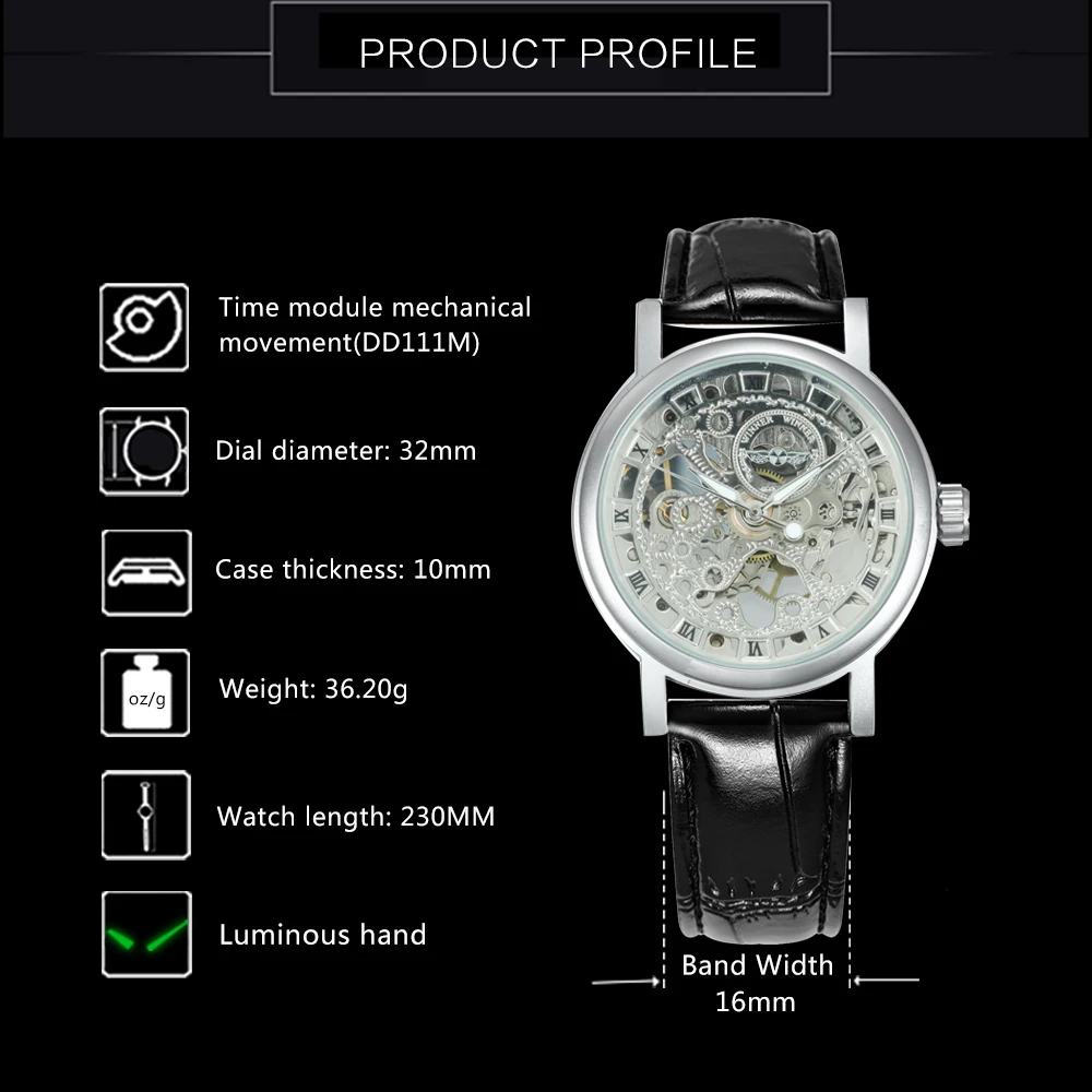 Beste 2019 Winnaar Vintage Vrouwen Horloges Mechanische Dameshorloge Lederen Band Skeleton Golden Dial Lichtgevende Handen Fashion Horloges