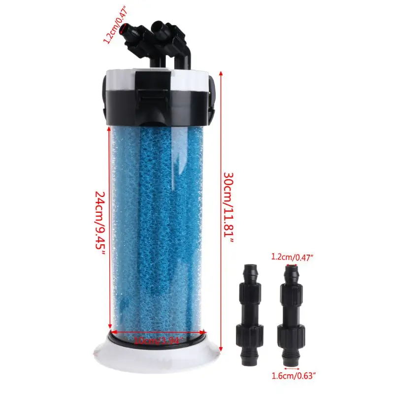 Aquarium Pre Filter External Sponge Barrel For Fish Tank QZ-30 Turtle Box Device