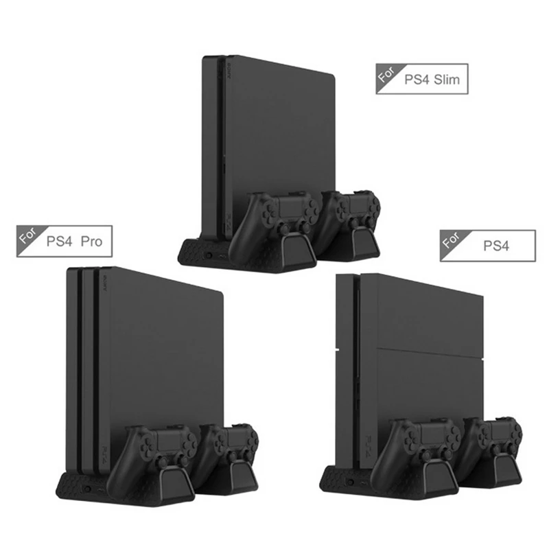 Многофункциональная PS4/Slim/PRO вертикальная подставка с охлаждающим вентилятором кулер двойной контроллер зарядное устройство зарядная станция для SONY Playstation