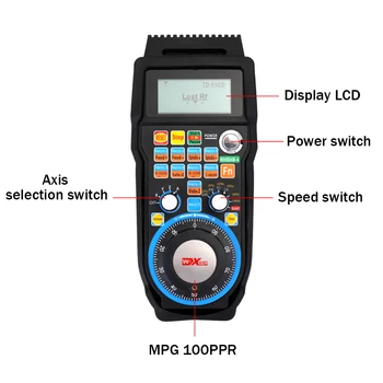 

New MACH3 Handheld Digital Wireless MPG Remote Control Handwheel Transmission Frequency Hopping 4 Axis With Protective Cover