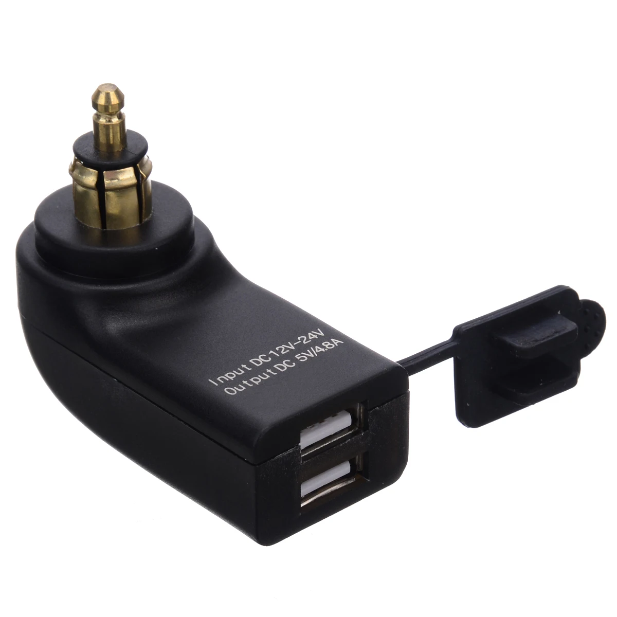 Mayitr 1pc 12-24V 4.8A Motorcycle Dual USB Charger Power For BMW Hella DIN Plug Powerlet Plug To Dual USB Charger Adapter