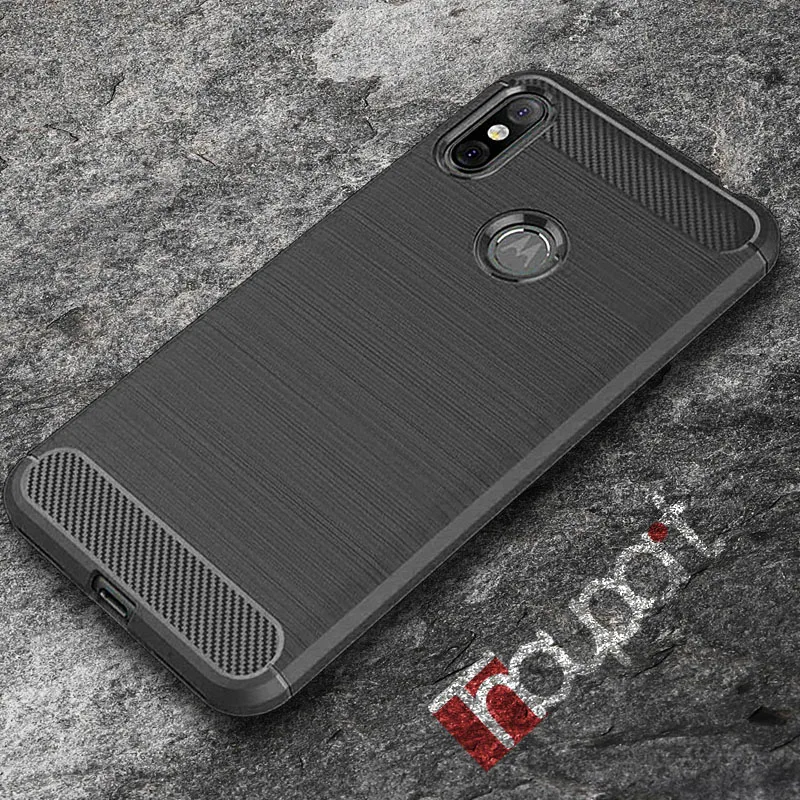 Чехол Thouport для Moto One Vision Power Business из углеродного волокна мягкий силиконовый чехол