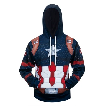 

Captain America Thor Superhero 3D Men's Sweatshirt Cosplay Costume Casual Cycling Sporty Printed Hooded Tops Tracksuit