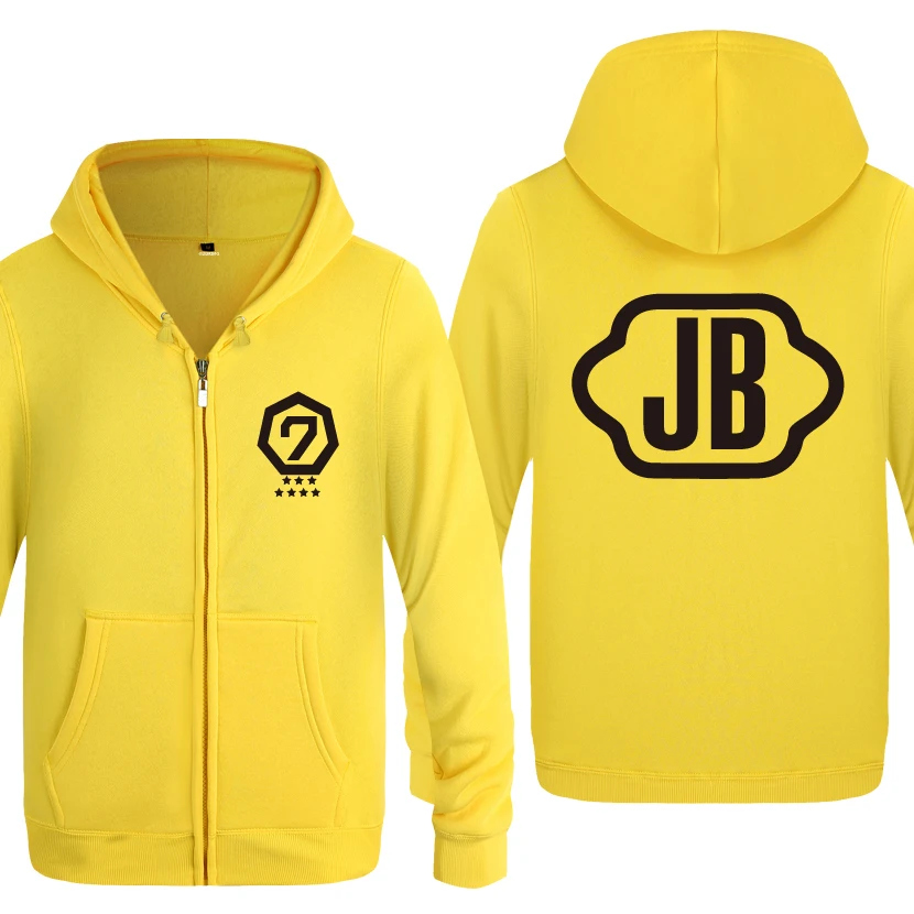 HUAY HET JB GOT7 толстовки мужские мужские флисовые кардиганы на молнии толстовки с капюшоном - Цвет: HUAY HET