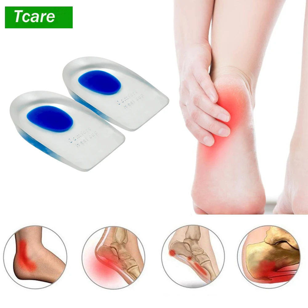 Tcare 1 пара силиконовые подушечки для пятки чашки и гелевая из ПУ протекторы Для
