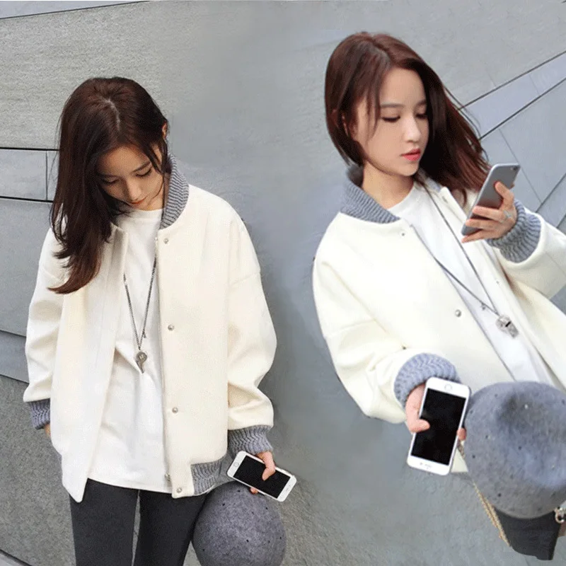 

BF Baseball Uniform 2019 New Style Autumn WOMEN'S Dress Students Casual Loose-Fit Versatile Jacket Thick Cropped Jacket Fashion