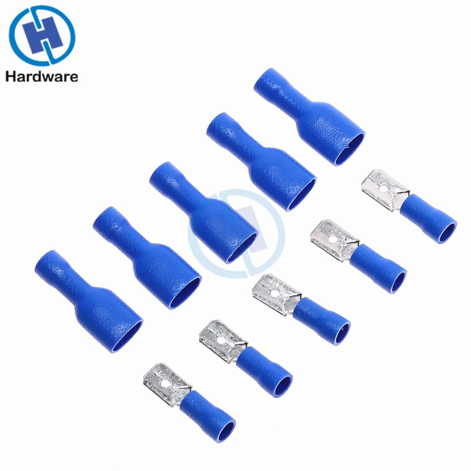 Conector de Cable de crimpado de pala aislada, Kit de Terminal macho hembra de 100mm, 16-14 AWG, 22-16AWG, 12-10AWG, 6,3 Uds.